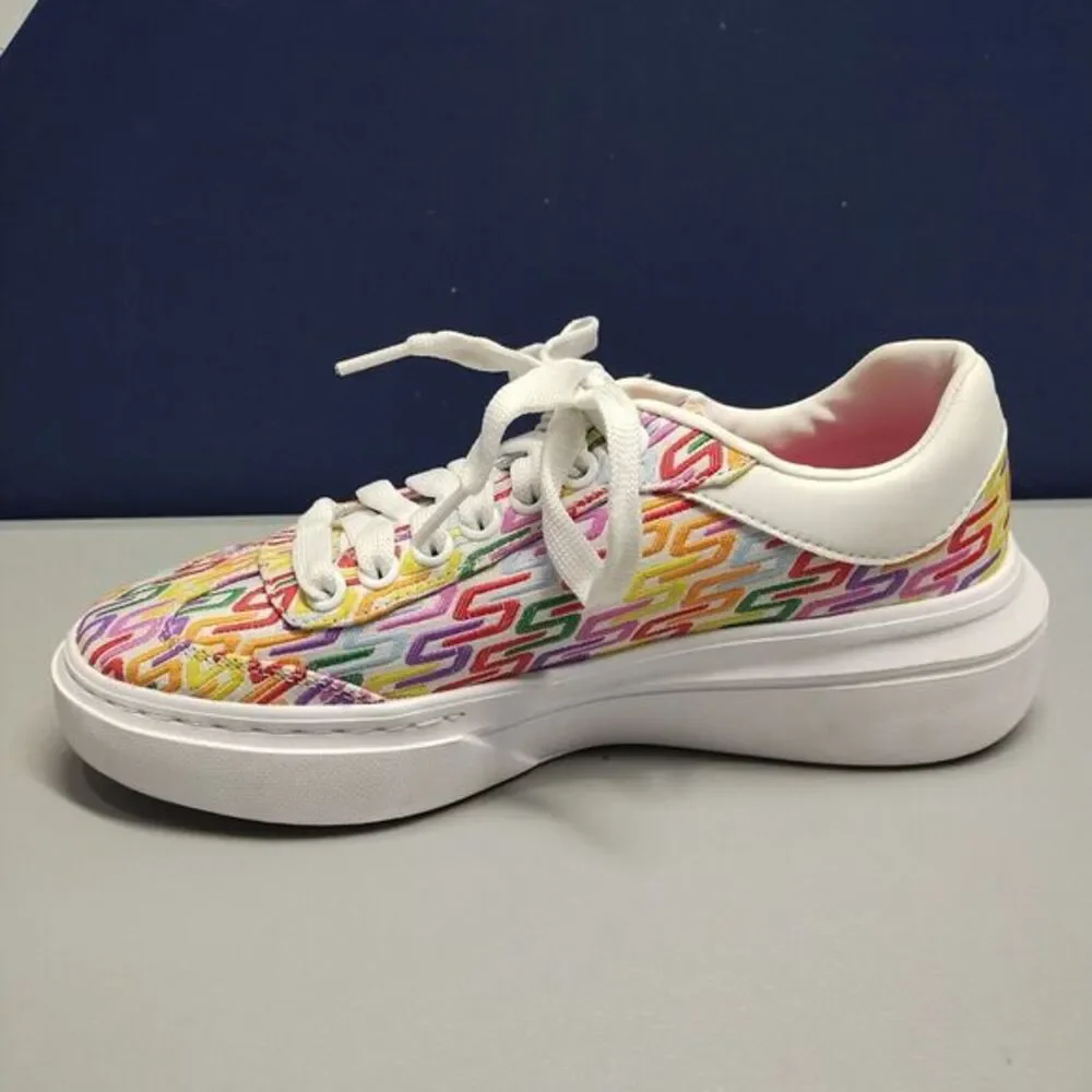 SKECHERS Cordova Classic Low Top Sneakers Womens‎ 8 White Multi Canvas Lace-Up